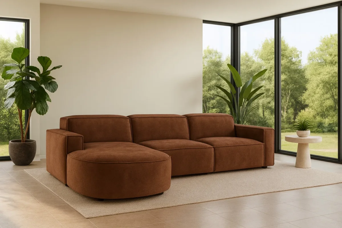 Ecksofa Cursal Round – modulares L-Sofa mit sanften Rundungen stoff Salvador