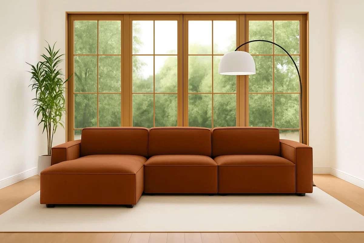 Ecksofa Cursal L-Form – modular, modern, unvergleichlich bequem stoff Salvador