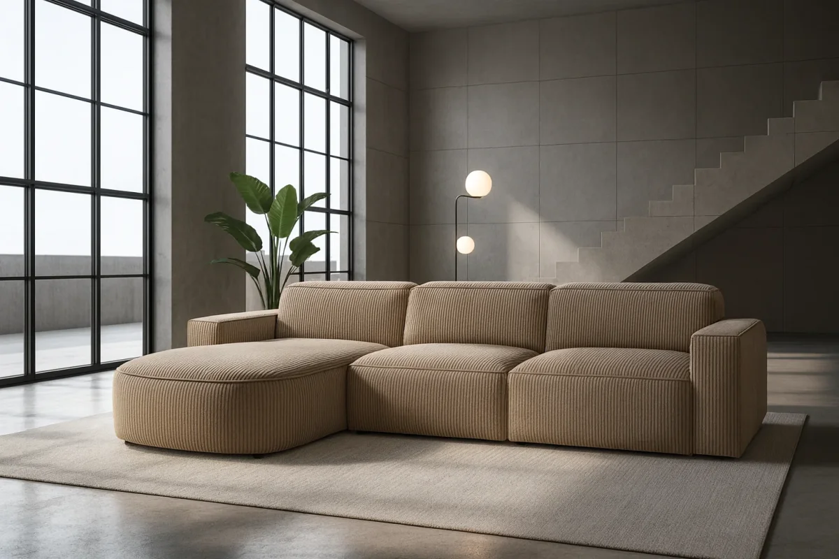 Ecksofa Cursal Round – modulares L-Sofa mit sanften Rundungen stoff Poso