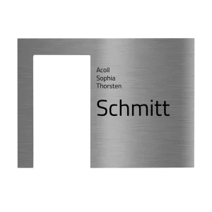 V2A Edelstahl Türschild für Ring Videotürklingel - 200x145mm - Lasergravur oder UV-Druck - Weiß/Anthrazit/Gebürstet