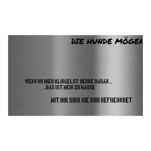 V2A Edelstahlschild in verschiedenen Größen, individuell personalisierbar.