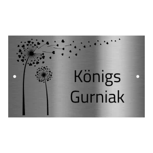 V2A Edelstahlschild in verschiedenen Größen, individuell personalisierbar.