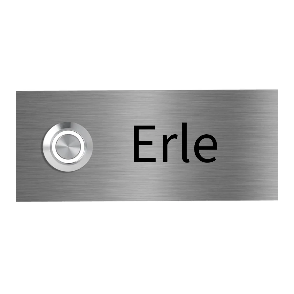 V2A Edelstahl Türklingel Mainz – mit Gravur & LED – Anthrazit/Weiß/Edelstahl – wahlweise UV-Druck