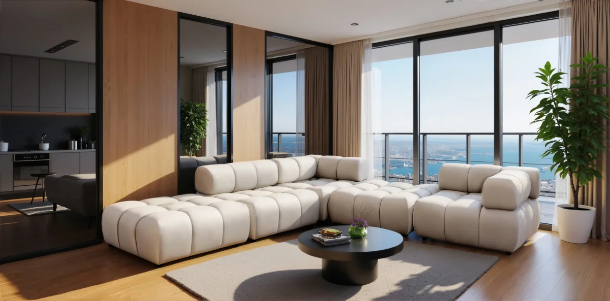 Ecksofa universell modern modular Premium aus Veloursstoff Bluvel,BOLLA Corner