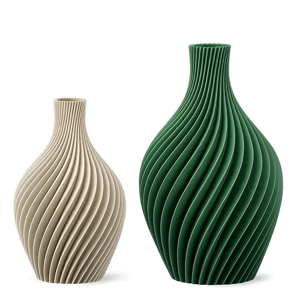 3D Druck Vase, Spiral, Minimalistisch, Dekovase, PLA, Skandi Deko, Geschenkidee, Trockenblumen Vase, Wohnzimmer Deko, Tischdeko, Frühling