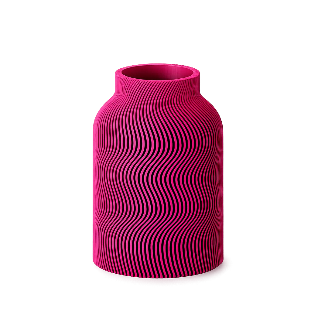 Design Vase „Wave Structure“ – Moderne 3D-Druck Vase aus PLA (18 Farben)