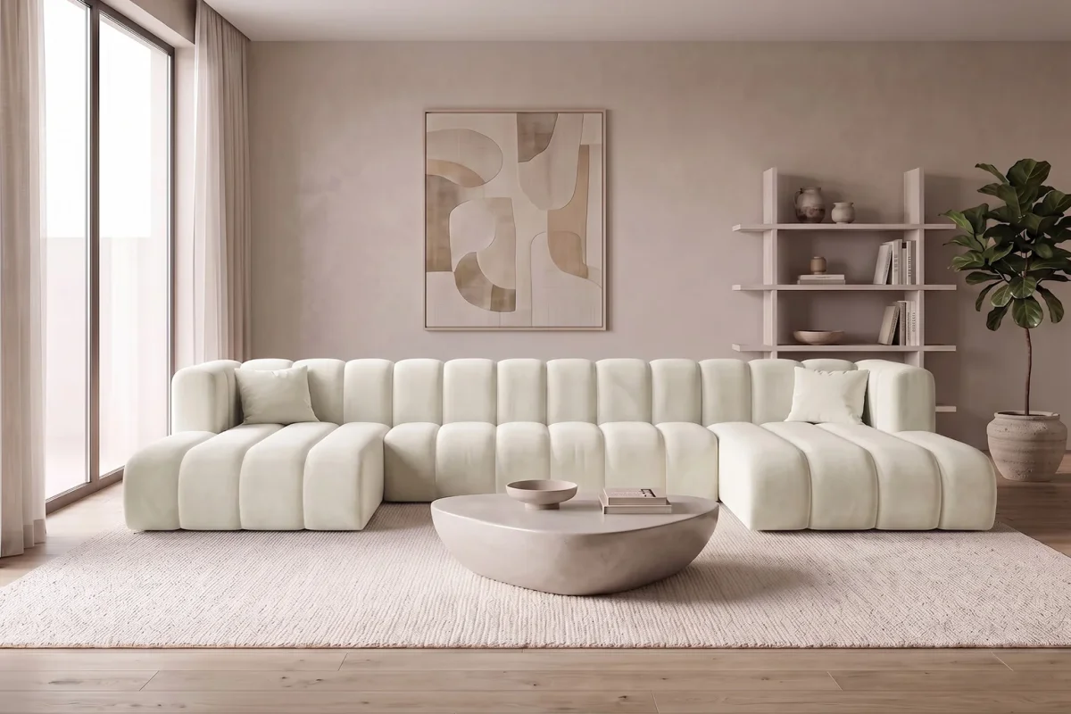 Ecksofa UXL GRAND im Riviera Velvet-Stoff