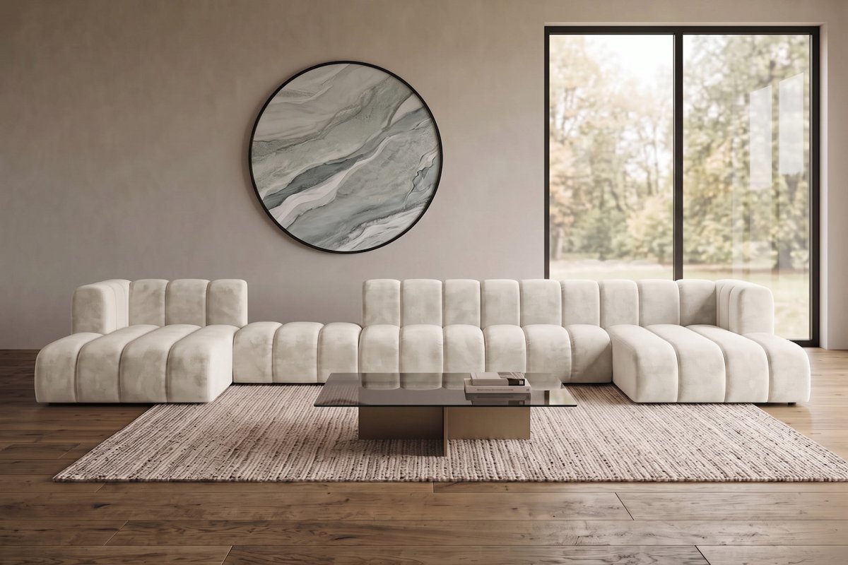 Ecksofa Modulares GRAND U BIG 500 cm mit flexiblem Hocker