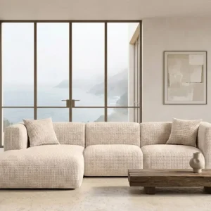 Ecksofa für das Wohnzimmer aus Chenille-Stoff Cremona GRETA L