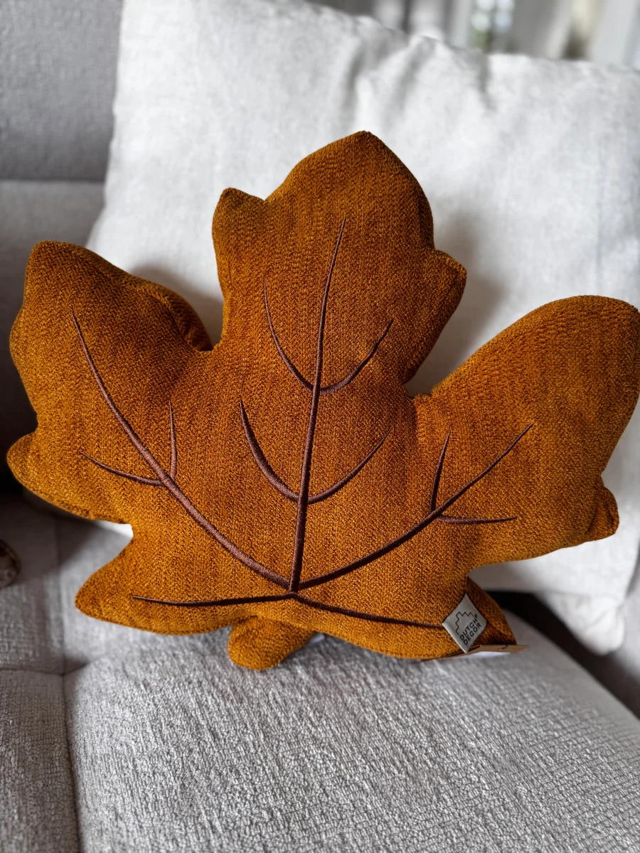Ahornblatt-Kissen Maple senfgelb 39 × 41 × 8 cm – Dutch Decor