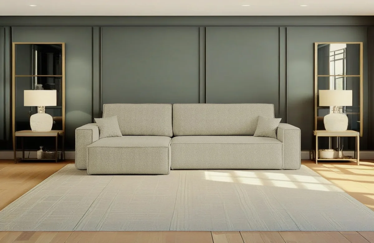 Ecksofa mit Schlaffunktion und Bettkasten, Eckcouch BEST XL stoff Quelle – Bild 3