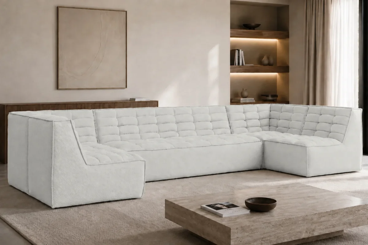 Ecksofa modulares U Medium aus POP-Stoff, LAZY U Medium