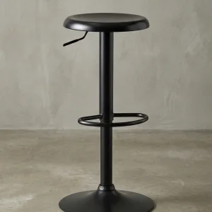 Barhocker – Schwarz, höhenverstellbar, mit Fußablage, 40x58–79 cm