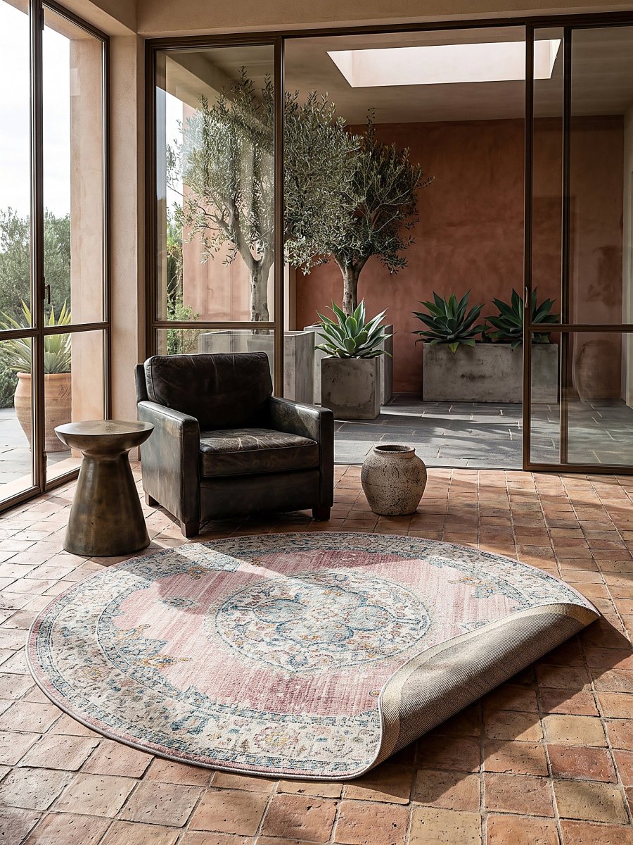 Outdoor-Teppich Orientalisches Medaillon – Polypropylen, 5 mm Gesamthöhe