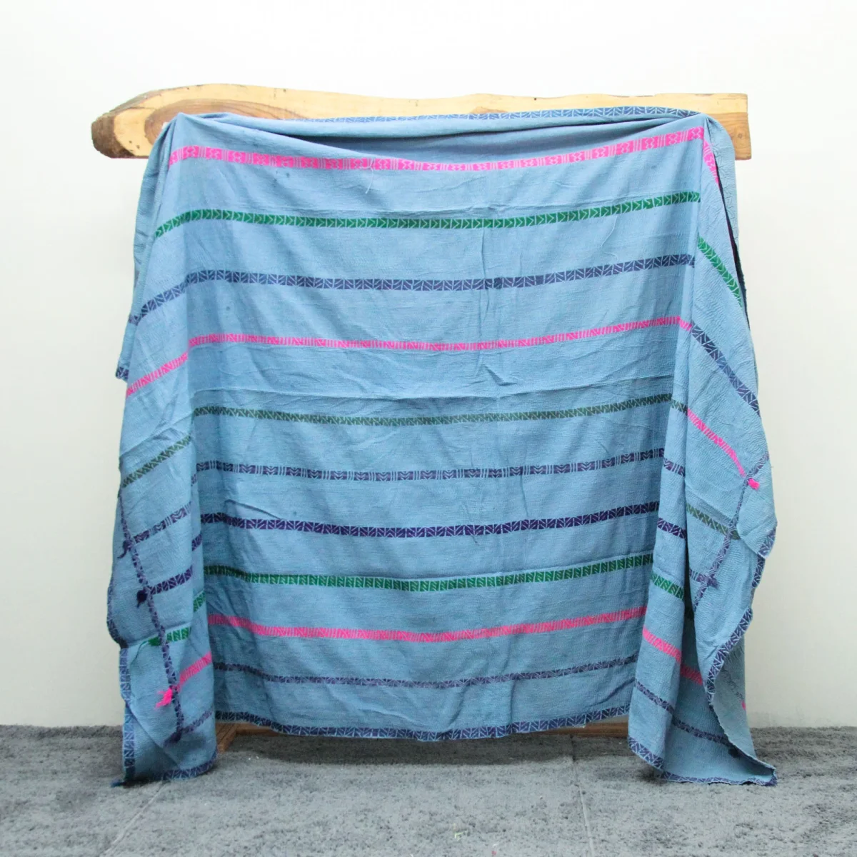 Vintage Patchwork Indian Indigo Blue Kantha Quilt VK1066