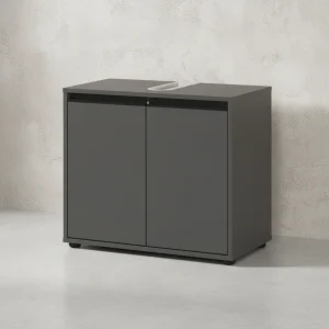 Waschbeckenunterschrank mit zwei Türen und Einlegeboden, Soft-Close