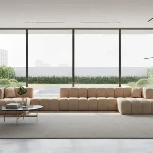 Ecksofa, Sofa U-Form, modulare Wohnlandschaft, Veloursstoff Salvador, Grand U Big XL 500 cm