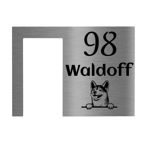 V2A Edelstahl Türschild für Ring Videotürklingel – 200x145mm – Lasergravur oder UV-Druck – Weiß/Anthrazit/Gebürstet