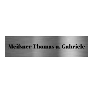 V2A Edelstahlschild in verschiedenen Größen, individuell personalisierbar.