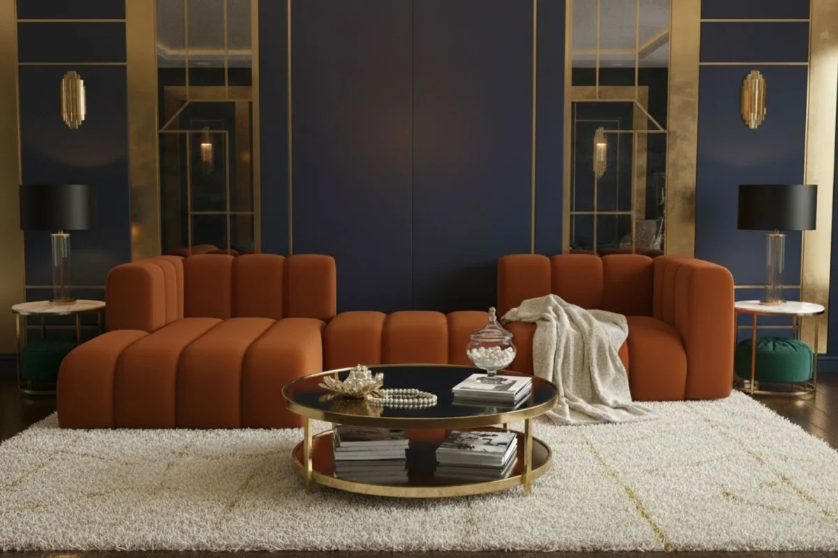 Ecksofa Grand L 319 cm aus Veloursstoff Salvador – Bild 7