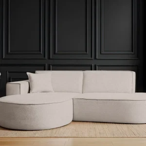 Designer Ecksofa L-Form, MODENA STUDIO aus Chenille-Stoff ARTICO