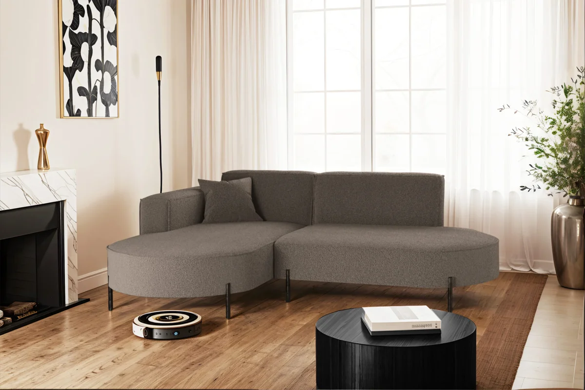 Ecksofa, Sofa L-Form Designer Modena Rein stoff Quelle – Bild 8